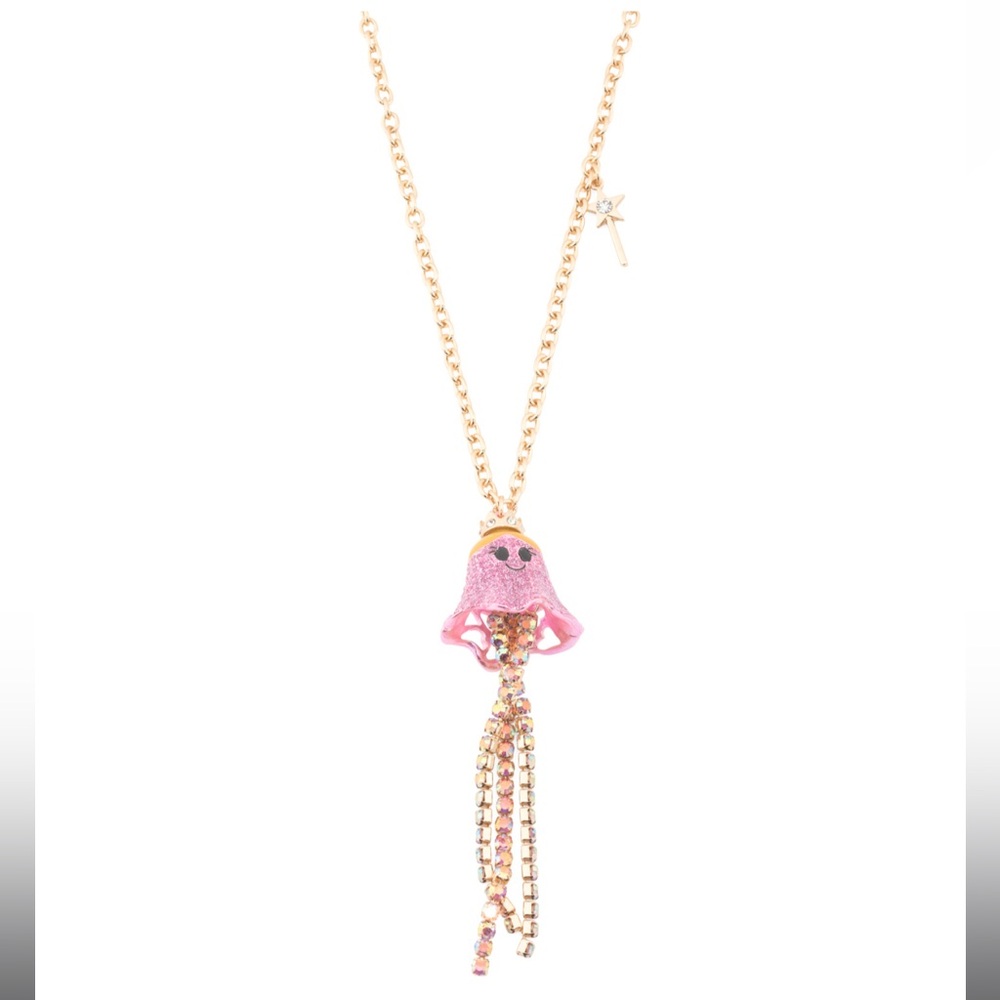 NWT Betsey Johnson Crystal Ghost Princess/Fairy Long Pendant Necklace